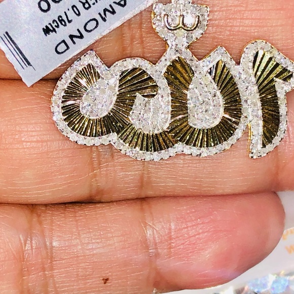 Genuine diamond pendant for men, real diamond Allah charm, Ramadan, eid. Islam, - Picture 1 of 5